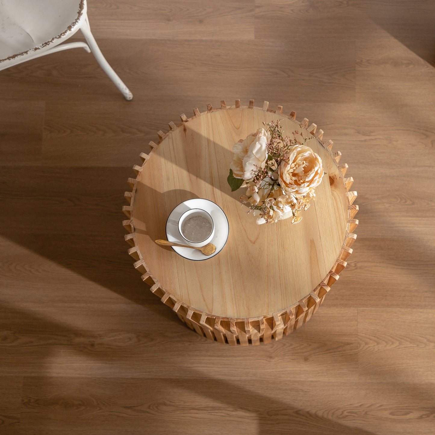 SSLine Natural Cylindrical Wood End Table - 20.5" x 24"