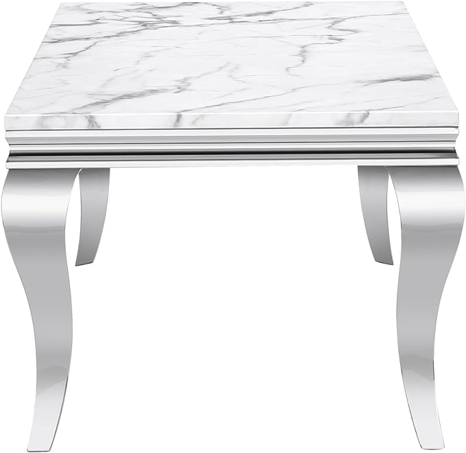 SSLine S Shape Modern Faux Marble Luxury Square End Table