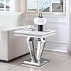 SSLine Square Diamond Shape Modern White Faux Marble End Table