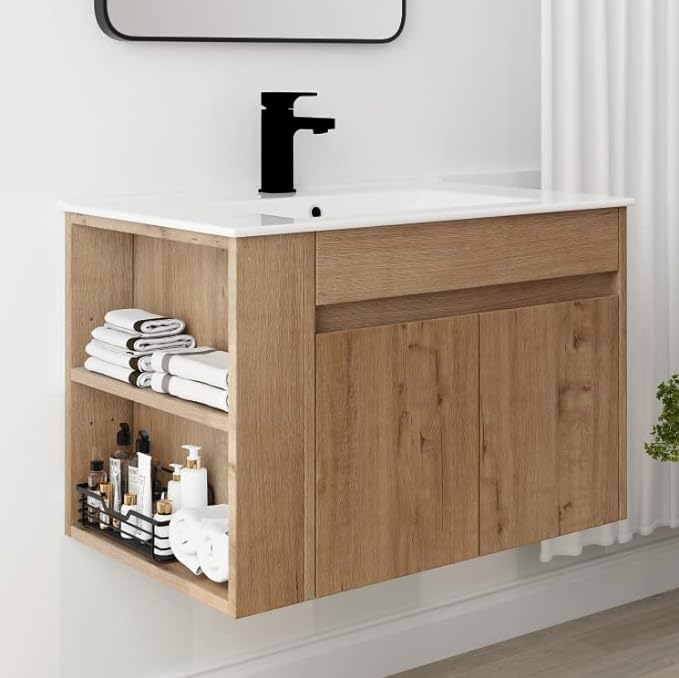 SSLine 30" Wall Mounted Bathroom Vanity with Sink Combo