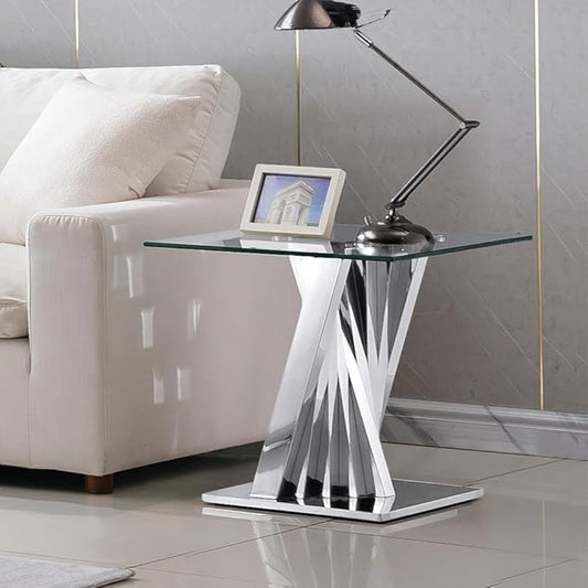 SSLine Modern Clear Glass End Table