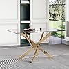 SSLine Gold 51" Rectangular Dining Table for 4 People