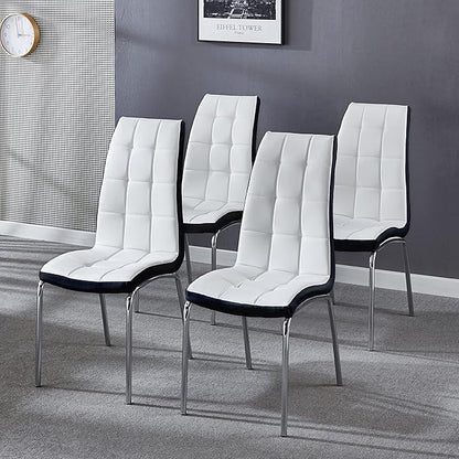 SSLine Modern Leather Dining Chairs Highback Upholstered Set of 4 (Table Not Included)