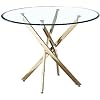 SSLine 36" Round Clear Glass Dining Table for 2-4 People