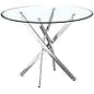 SSLine 36" Round Clear Glass Dining Table for 2-4 People