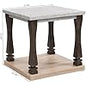 SSLine Traditional Wooden End Table Square 2-Tier Sofa Side Table