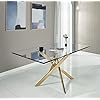 SSLine Gold 51" Rectangular Dining Table for 4 People