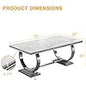 SSLine 70" Rectangle Faux Marble Kitchen Table for 6 People (Chairs Not Included)