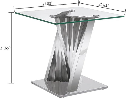 SSLine Modern Clear Glass End Table