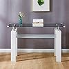 SSLine Rectangular 2-Tier Slim Clear Glass Console Table