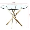 SSLine 36" Round Clear Glass Dining Table for 2-4 People