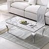 SSLine S Shape Rectangular 46.8" Faux Marble Coffee Table