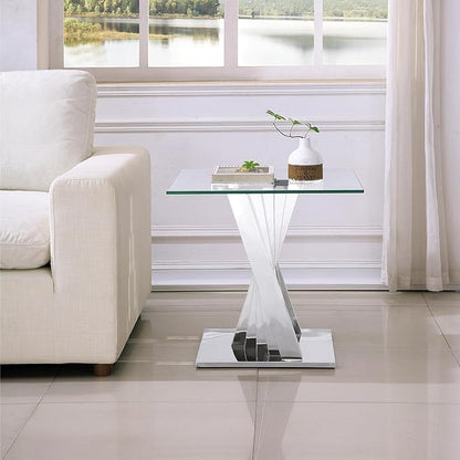 SSLine Modern Clear Glass End Table