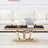 SSLine 46.8" Diamond Shape Rectangular Faux Marble Coffee Table c