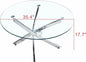 SSLine 35.4" Round Tempered Glass Pedestal Coffee Table