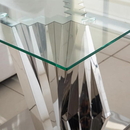 SSLine Modern Clear Glass End Table