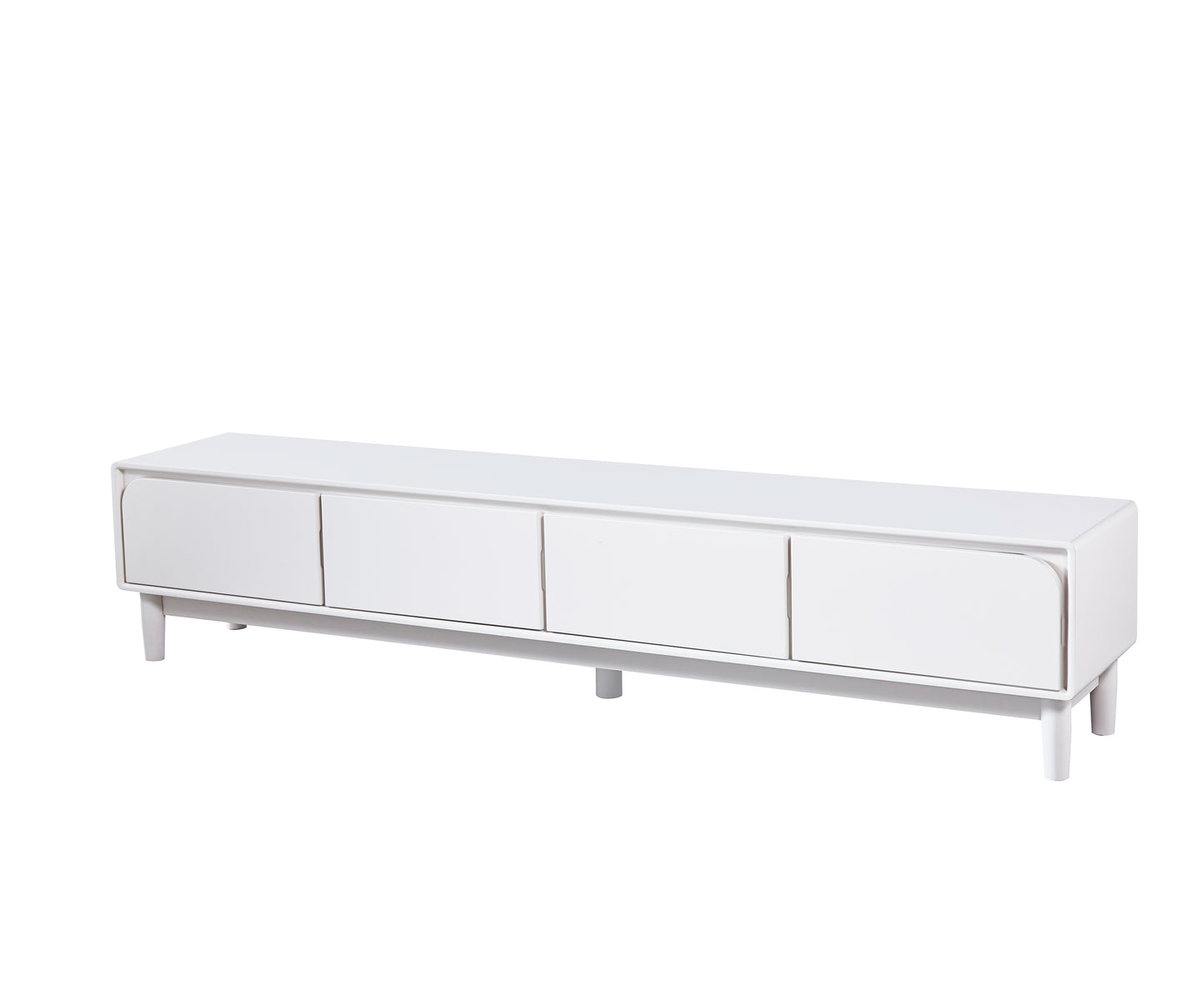 SSline White TV Stand, Media Console Television Table with 4 Storage Drawer