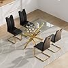 SSLine Gold 51" Rectangular Dining Table for 4 People