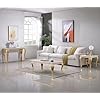 SSLine 46.8" S Shape Modern White Faux Marble Console Table