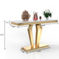 SSLine 46.8" Rectangular Modern Faux Marble Sofa Console Table