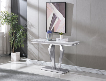 SSLine 46.8" Rectangular Modern Faux Marble Sofa Console Table