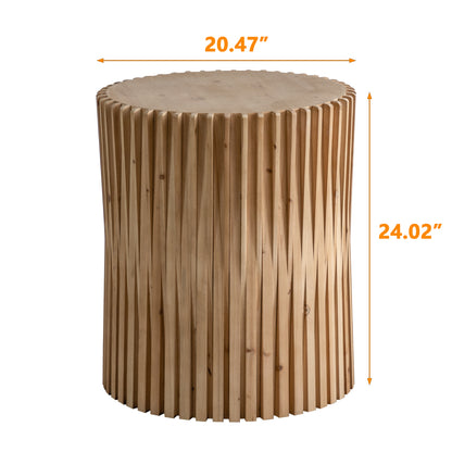 SSLine Natural Cylindrical Wood End Table - 20.5"  x 24"