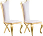 SSLine White Leather Dining Chairs for Kitchen Dining Room (Table Not Included)