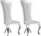 SSLine White Leather Dining Chairs for Kitchen Dining Room (Table Not Included)