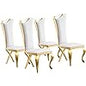 SSLine White Leather Dining Chairs for Kitchen Dining Room (Table Not Included)