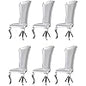 SSLine White Leather Dining Chairs for Kitchen Dining Room (Table Not Included)