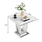 SSLine U-Shape Modern Elegant Square Faux Marble End Table